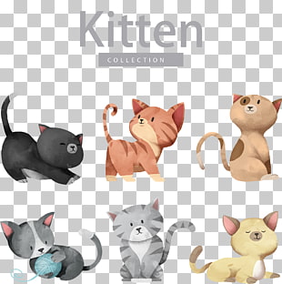 Cat Dog Kitten Illustration, Cartoon cute cat , kitten collection illustrations PNG clipart