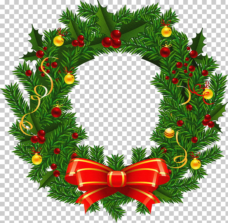 Wreath Christmas Santa Claus , Large Transparent Christmas Wreath , green and red wreath PNG clipart