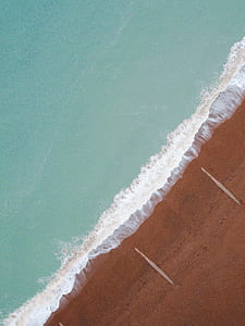 bird's eye view of seashore thumbnail