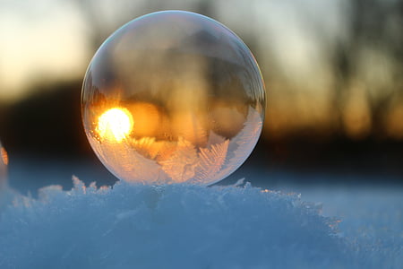 bubble on white snow thumbnail