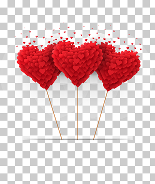Valentine's Day Love Stock photography, Hearts, several red heart balloons illustration PNG clipart