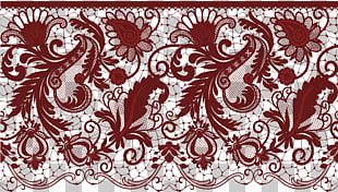 Wedding invitation Lace , Deco Lace Transparent , red floral textile PNG clipart
