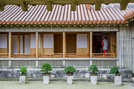 woman entering brown and gray house thumbnail