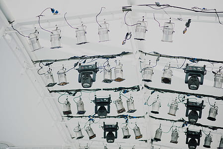 assorted strobe light on white steel bar thumbnail