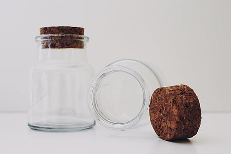 clear glass bottle with cork lid thumbnail