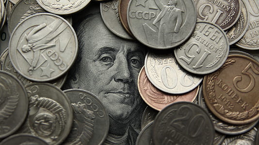CCCP coin collection on banknote thumbnail