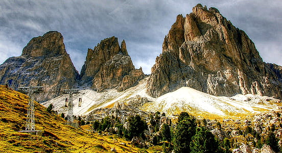 snow, landscape, mountains, nature thumbnail