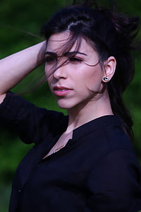 woman in purple collar top shallow focus photography thumbnail