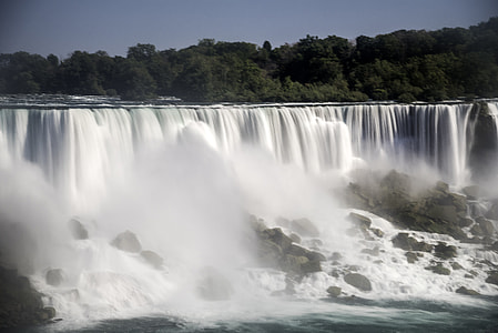 Time-Lapse waters of the American Falls from Niagara Falls, Ontario, Canada thumbnail