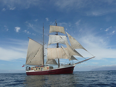 red and white sailboat under blue sky thumbnail