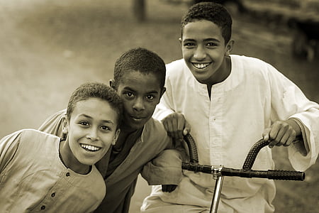 three boy with bicycle thumbnail