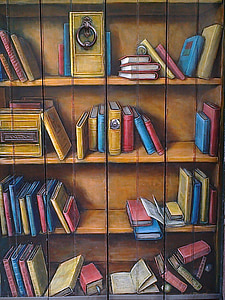 assorted-books on bookshelf illustration thumbnail