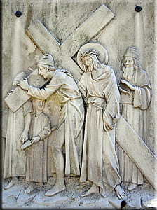 Jesus Christ with cross concrete decor thumbnail