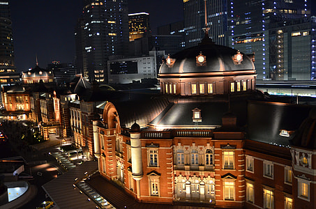 brown concrete dome building at nighttime thumbnail
