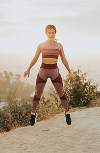woman in gray sports bra and pants thumbnail