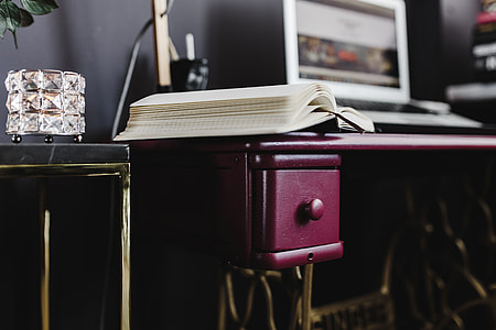 Pink desk in the home office thumbnail