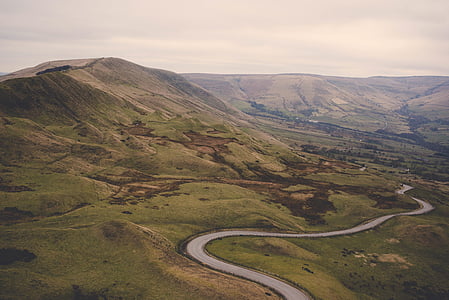 aerial photography of road and mountain thumbnail