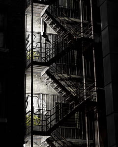 grayscale photo metal stair thumbnail