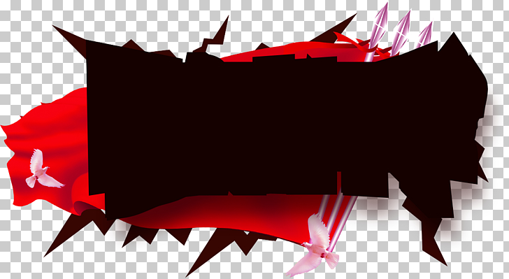 Explosion Irregular Text Box Black And Red Dove Border Png