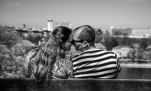 Grayscale Photo of Man and Woman thumbnail