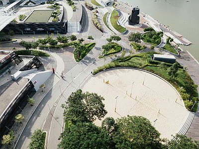 aerial photography of road near trees at daytime thumbnail
