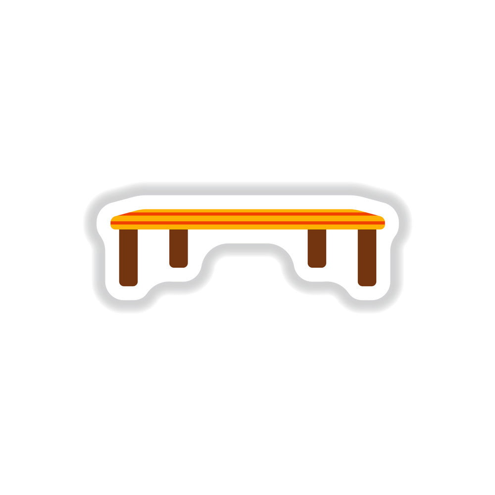 Vintage Locker Room Bench In Paper Sticker Style Vector Ai Eps