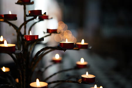 selective focus photography of lighted tealights thumbnail