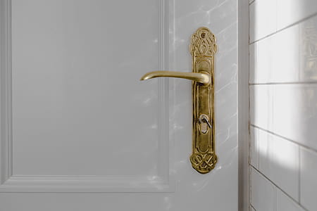 Antique gold plated door handle thumbnail