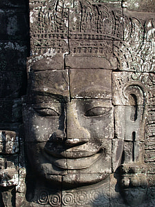 closeup view of bass relief of Gautama thumbnail