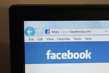 flat screen monitor showing Facebook application thumbnail