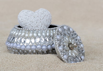 silver-colored clear gemstone encrusted jewelry box thumbnail
