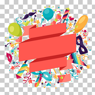 Carnival Poster Circus Illustration, Creative carnival poster decorative background material, balloons and ribbons animated photo PNG clipart