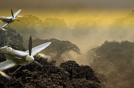 two white fighter jets in flight thumbnail