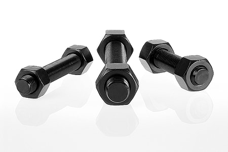 three black bolt screws thumbnail