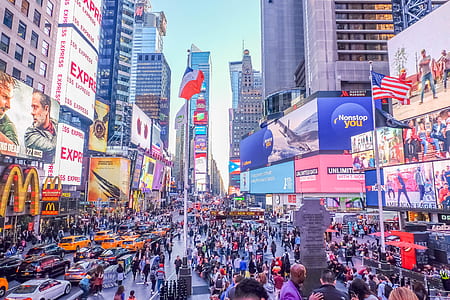 people walking on Time Square thumbnail