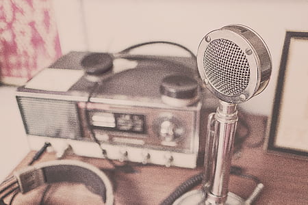 photo of stainless steel microphone near radio thumbnail