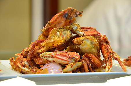 cooked crab on white plate thumbnail