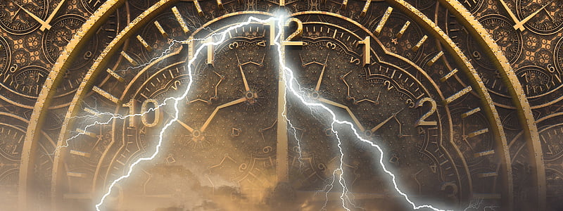round brass-colored clock thumbnail