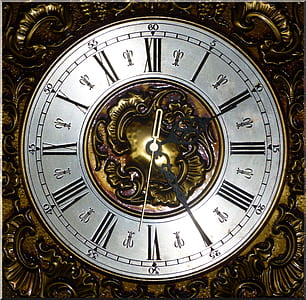 brown and gray analog wall clock thumbnail
