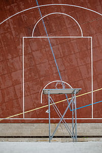 aerial photography of brown basketball court thumbnail