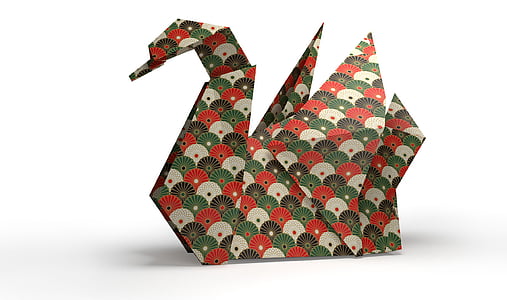 green and red swan origami thumbnail