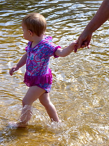 girl walking on body of water thumbnail