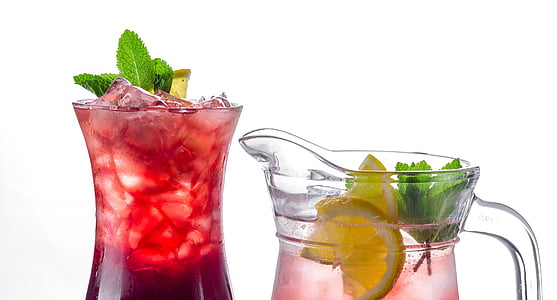 clear glass pitcher filled with red liquid thumbnail