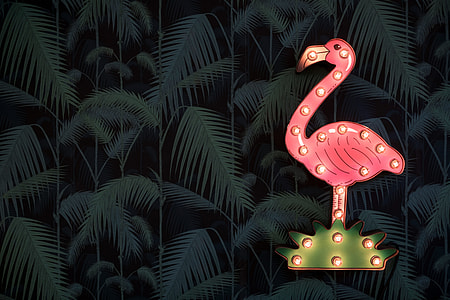 lighted flamingo wall decor thumbnail