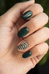 Green Manicure Art Close Up Photo thumbnail