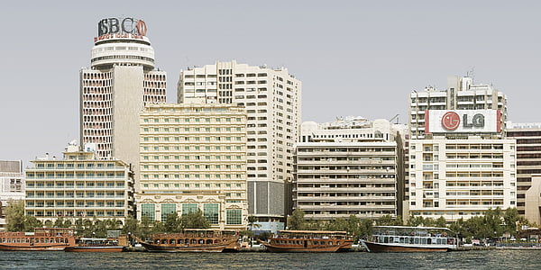 white and black concrete buildings under gray sky at daytime thumbnail