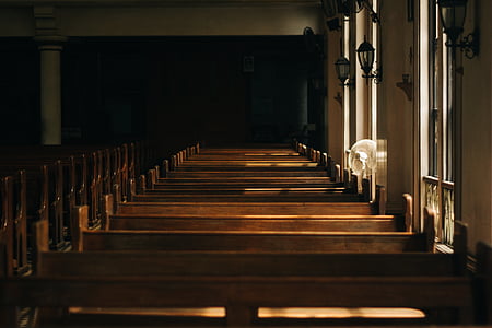 brown wooden church pews thumbnail