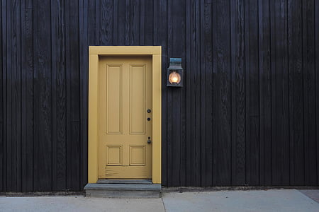 brown wooden 4-panel door thumbnail
