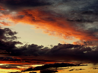 time lapse photography of black and orange clouds thumbnail