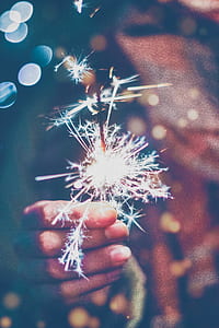 person holding sparkler thumbnail